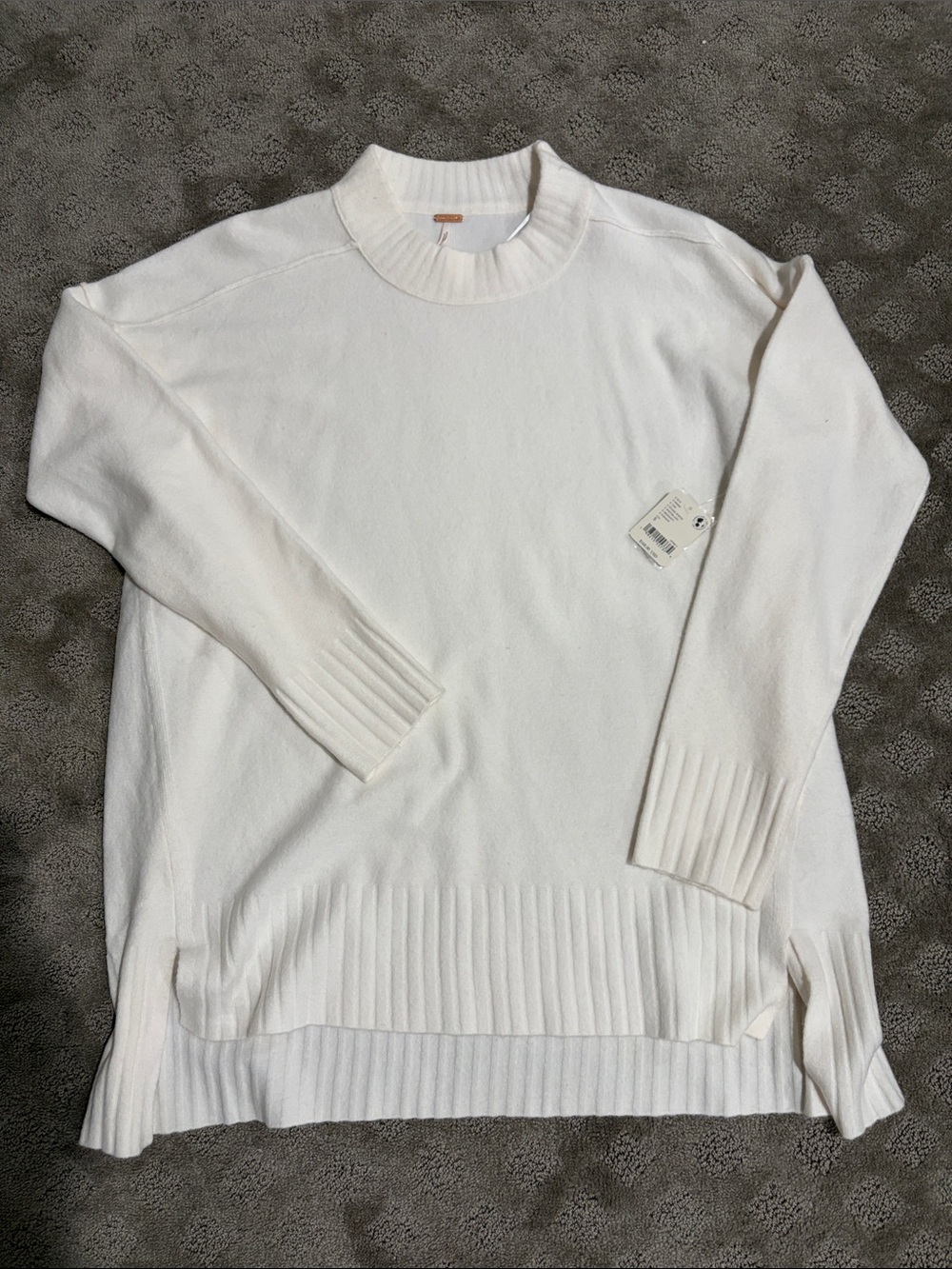 Free People Cream Crewneck Sweater